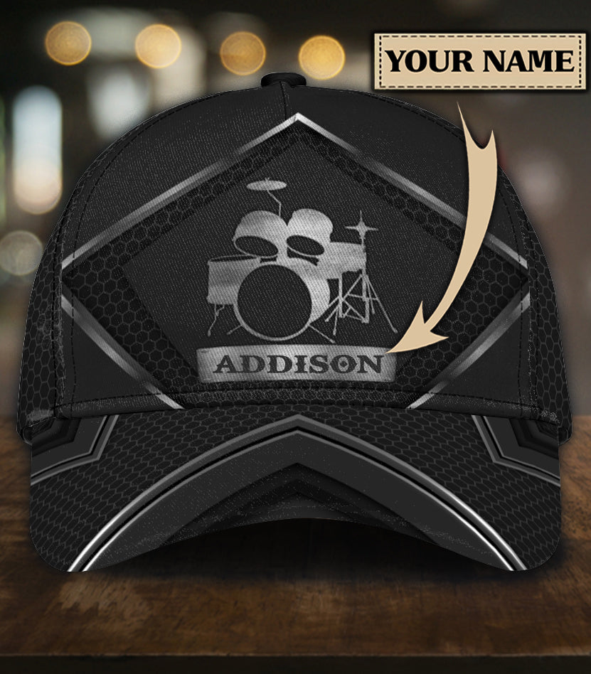 Personalized Drum Classic Cap, Personalized Gift for Music Lovers, Drum Lovers Trucker Hats Custom Hats Gifts For Men & Women