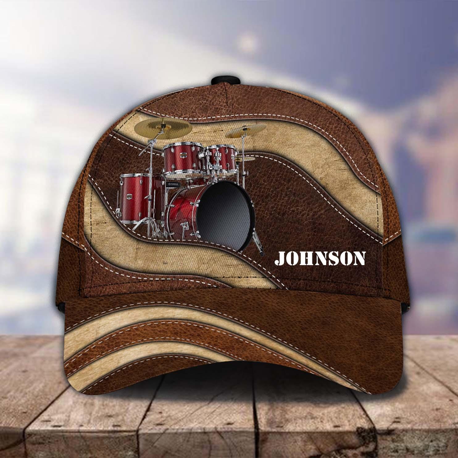 Personalized Drum Classic Cap, Personalized Gift for Music Lovers, Drum Lovers Trucker Hats Custom Hats Gifts For Men & Women