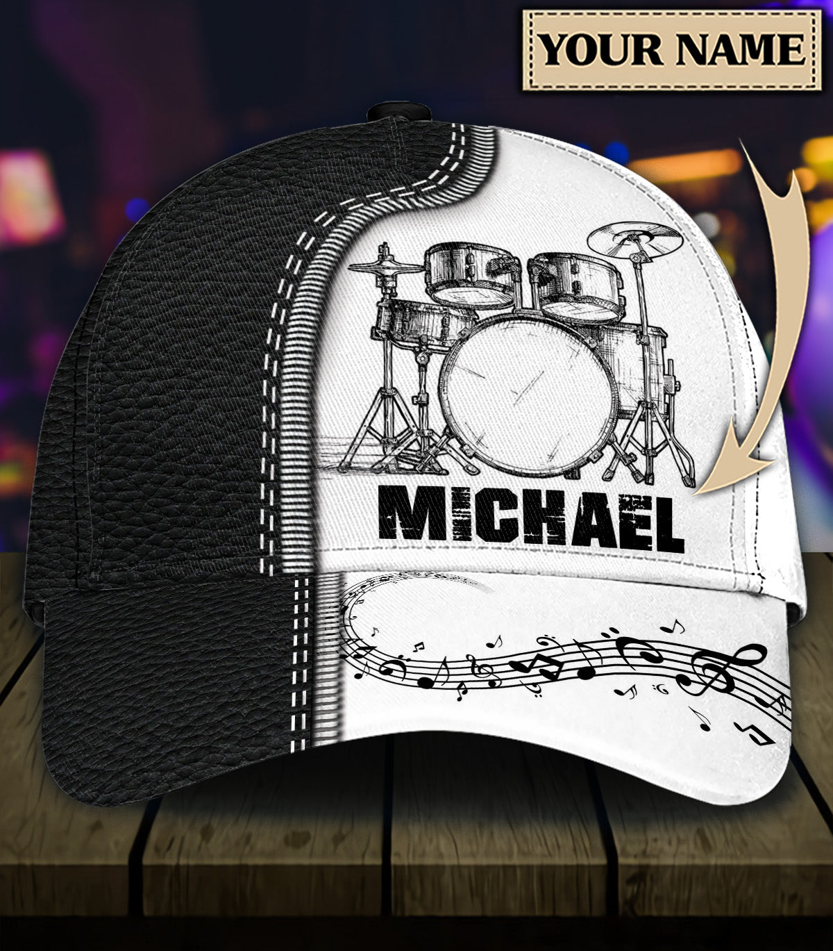 Personalized Drum Classic Cap, Personalized Gift for Music Lovers, Drum Lovers Trucker Hats Custom Hats Gifts For Men & Women