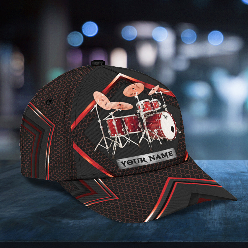 Personalized Drum Classic Cap, Personalized Gift for Music Lovers, Drum Lovers Trucker Hats Custom Hats Gifts For Men & Women