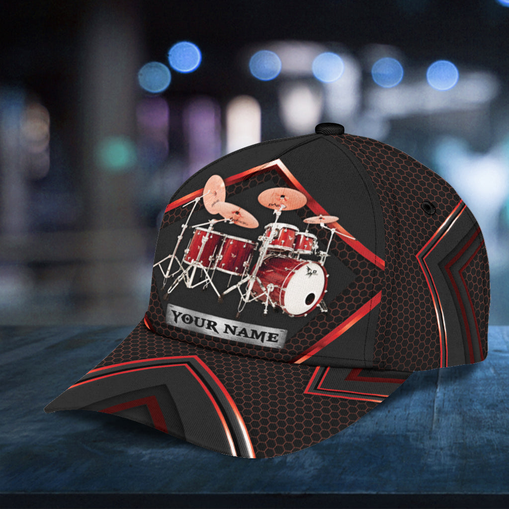 Personalized Drum Classic Cap, Personalized Gift for Music Lovers, Drum Lovers Trucker Hats Custom Hats Gifts For Men & Women