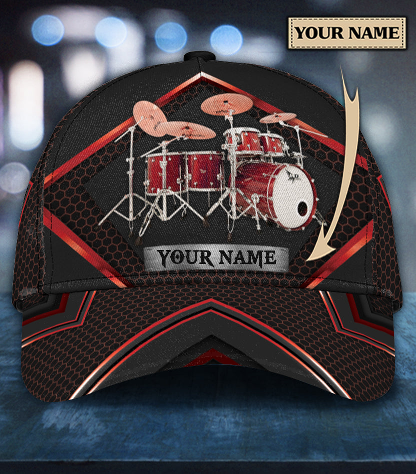 Personalized Drum Classic Cap, Personalized Gift for Music Lovers, Drum Lovers Trucker Hats Custom Hats Gifts For Men & Women