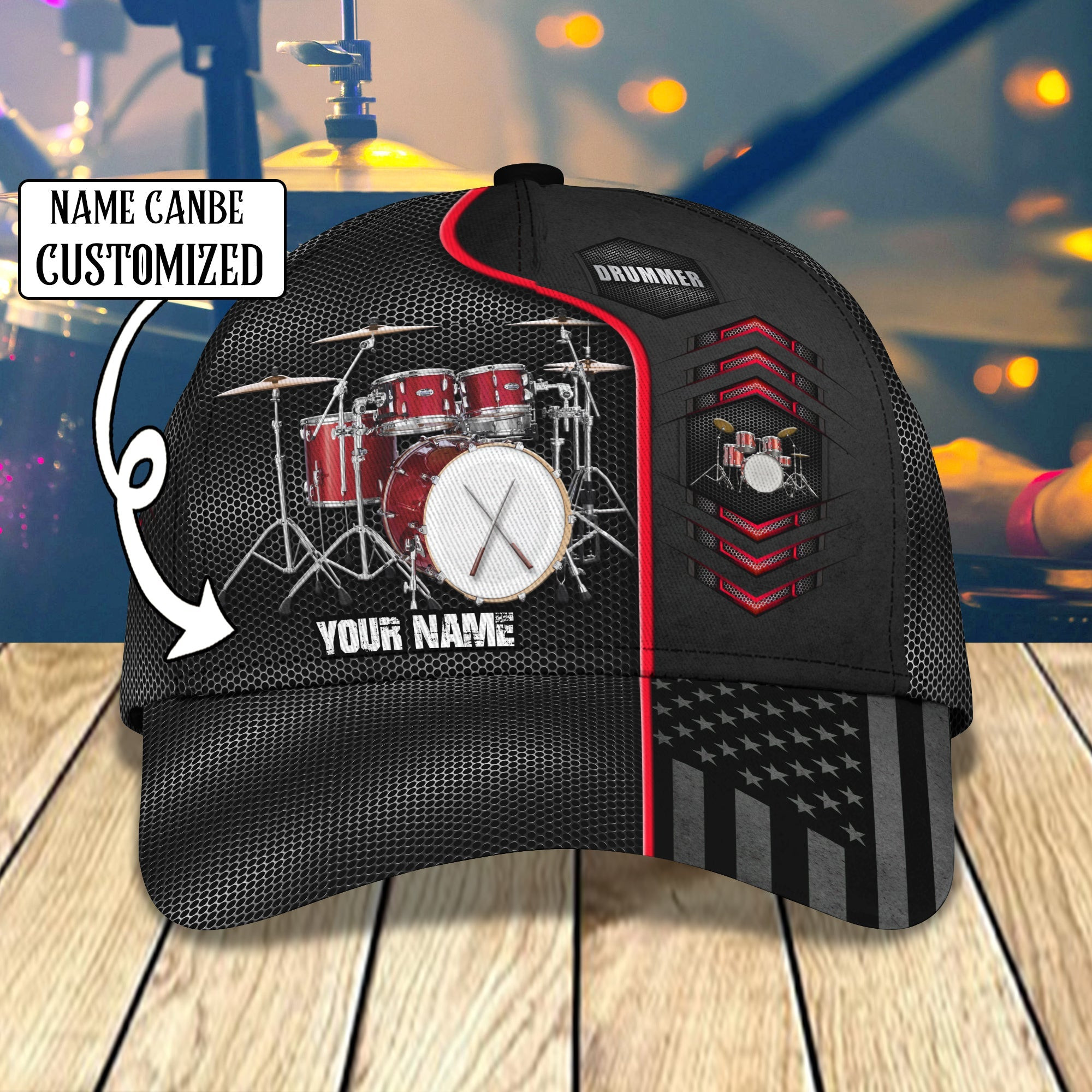 Personalized Drummer Cap Trucker Hats Custom Hats Gifts For Men & Women