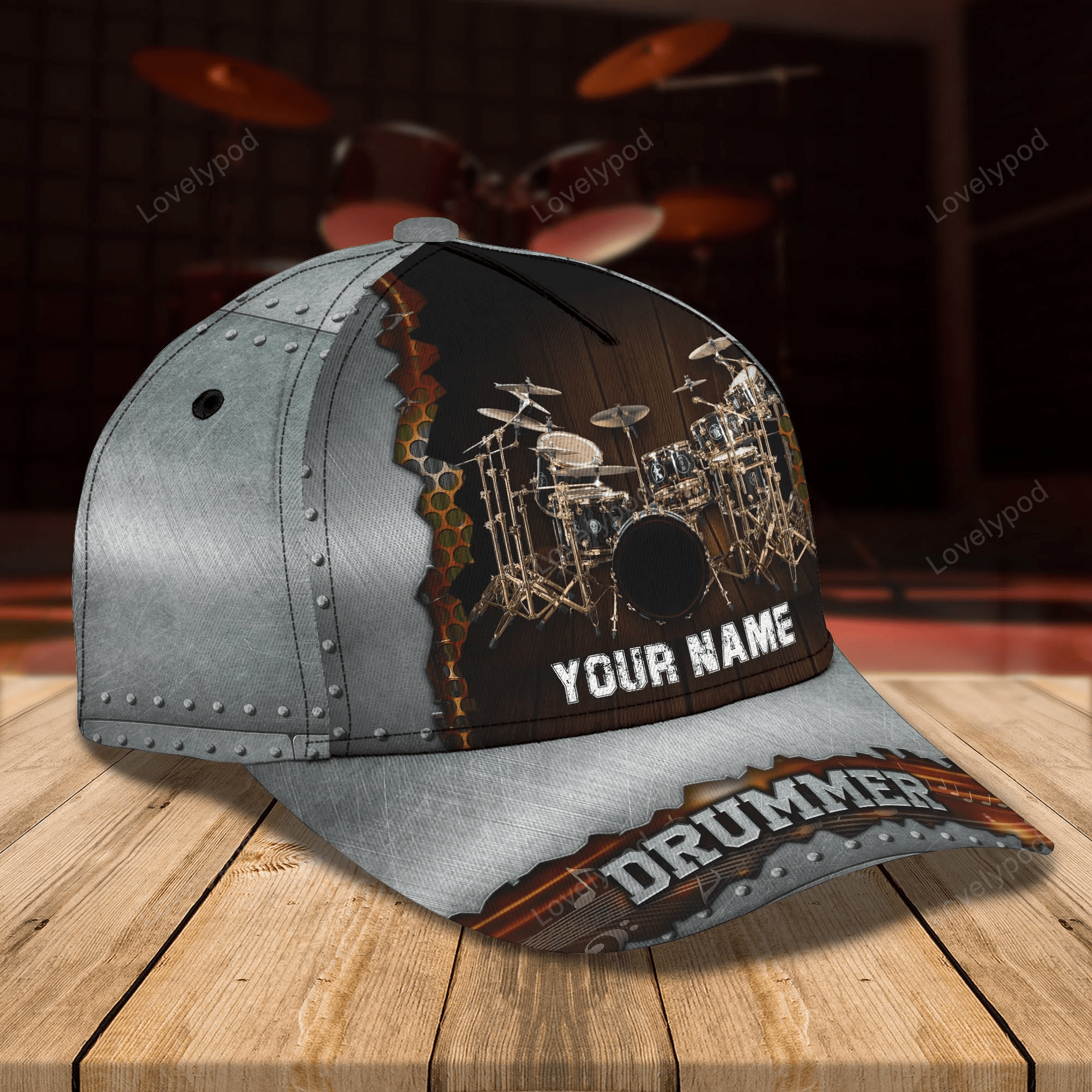 Personalized Drummer Cap Hat, 3D Baseball Cap Hat For Drummer, Drum Cap, Drum Hat, Gift To Drummer Trucker Hats Custom Hats Gifts For Men & Women