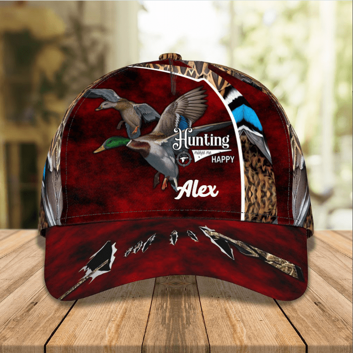 Personalized Duck 3D Classic Cap for Men,Women, Duck Hunting, Custom Name Hat for Duck Lovers Trucker Hats Custom Hats Gifts For Men & Women