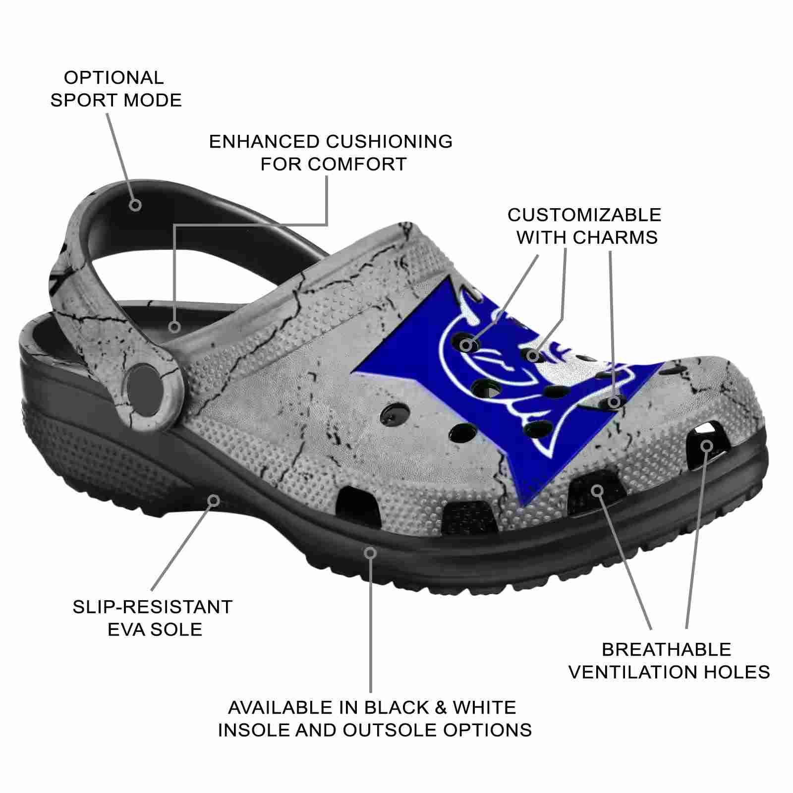 Personalized Duke Blue Devils Cracked Texture ClogTVC1801987 - Image 5