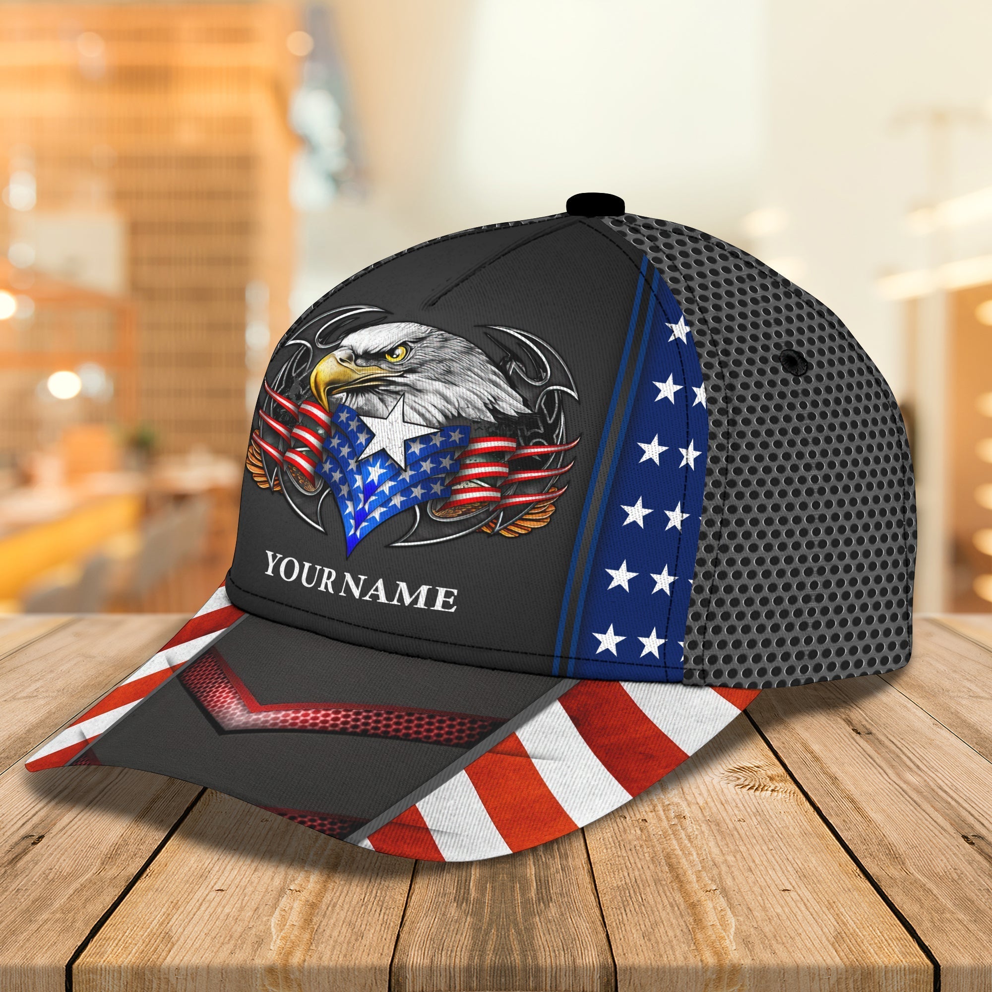 Personalized Eagle American Flag Baseball, Independence Day Cap Hat Trucker Hats Custom Hats Gifts For Men & Women