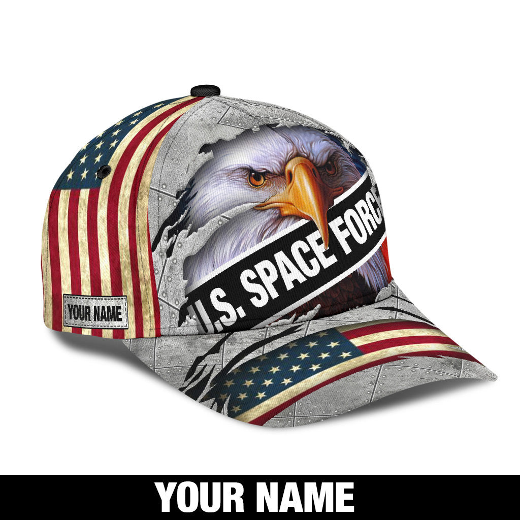 Personalized Eagle US Space Force Classic Cap for Veteran, Custom Name Space Force Hat for Men, Dad Trucker Hats Custom Hats Gifts For Men & Women