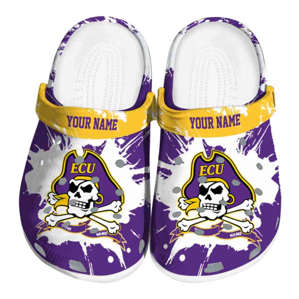 Personalized East Carolina Pirates Splatter Pattern ClogTVC1801722