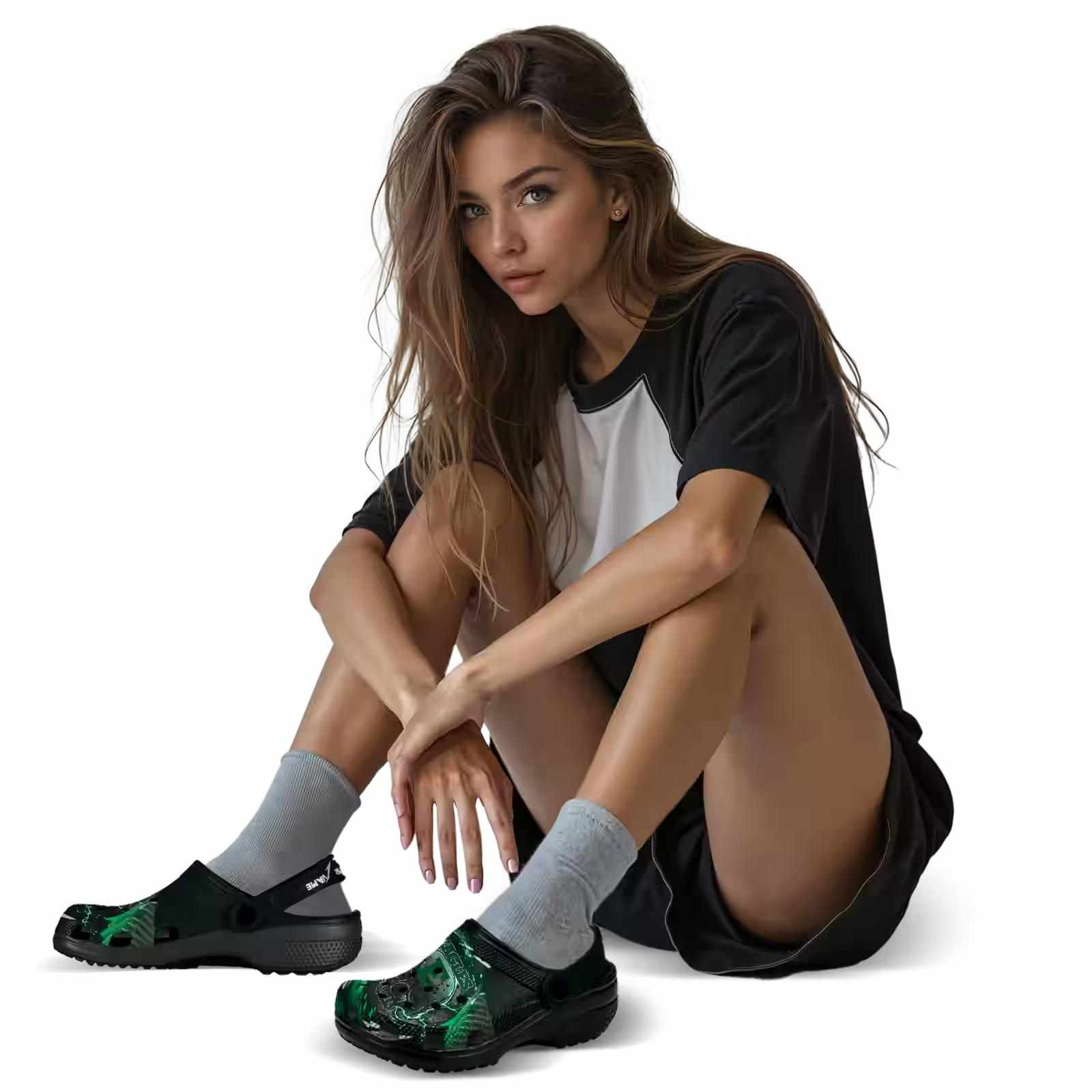 Personalized Eastern Michigan Eagles Gothic Skull ClogTVC1801815 - Image 6