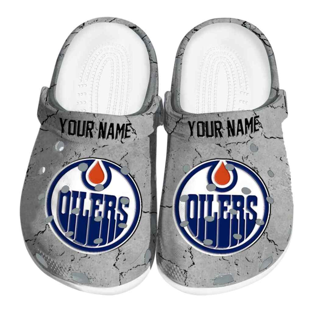 Personalized Edmonton Oilers Cracked Texture ClogTVC1801889