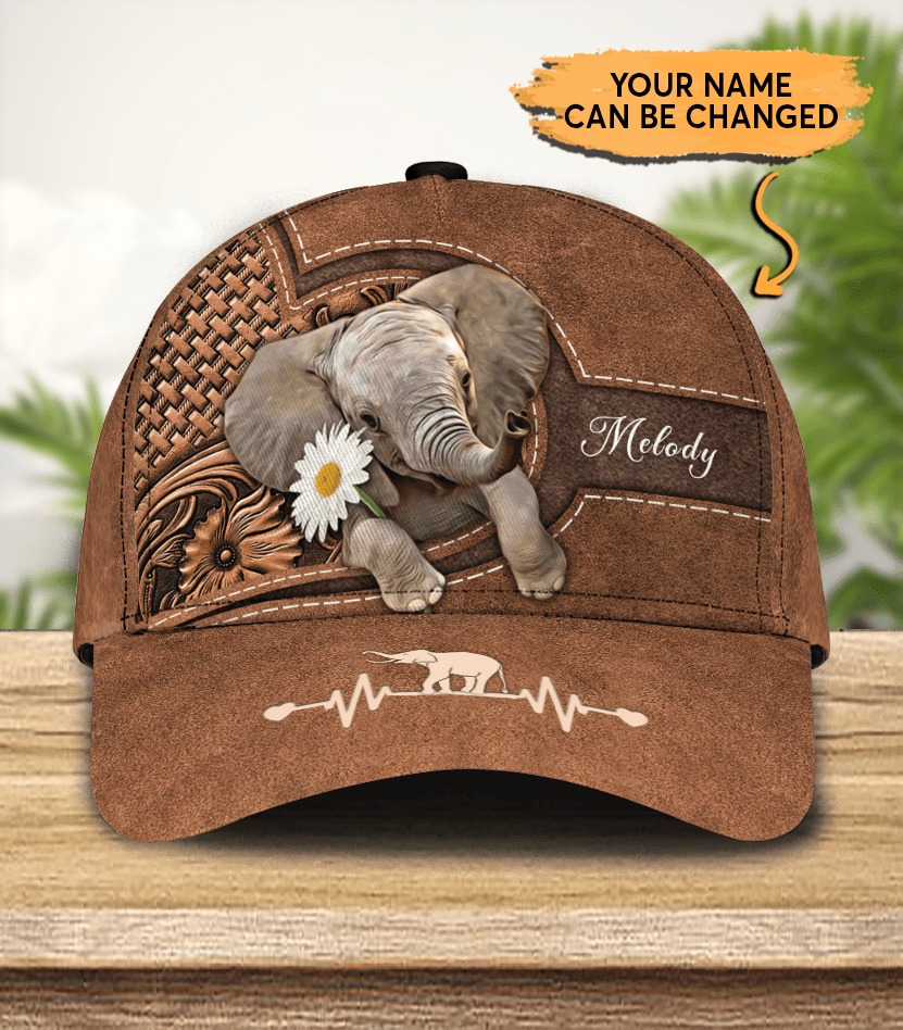 Personalized Elephant Classic Cap, Personalized Gift for Elephant Lovers Trucker Hats Custom Hats Gifts For Men & Women