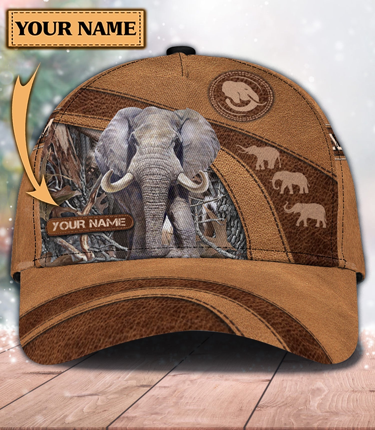 Personalized Elephant Classic Cap, Personalized Gift for Elephant Lovers Trucker Hats Custom Hats Gifts For Men & Women