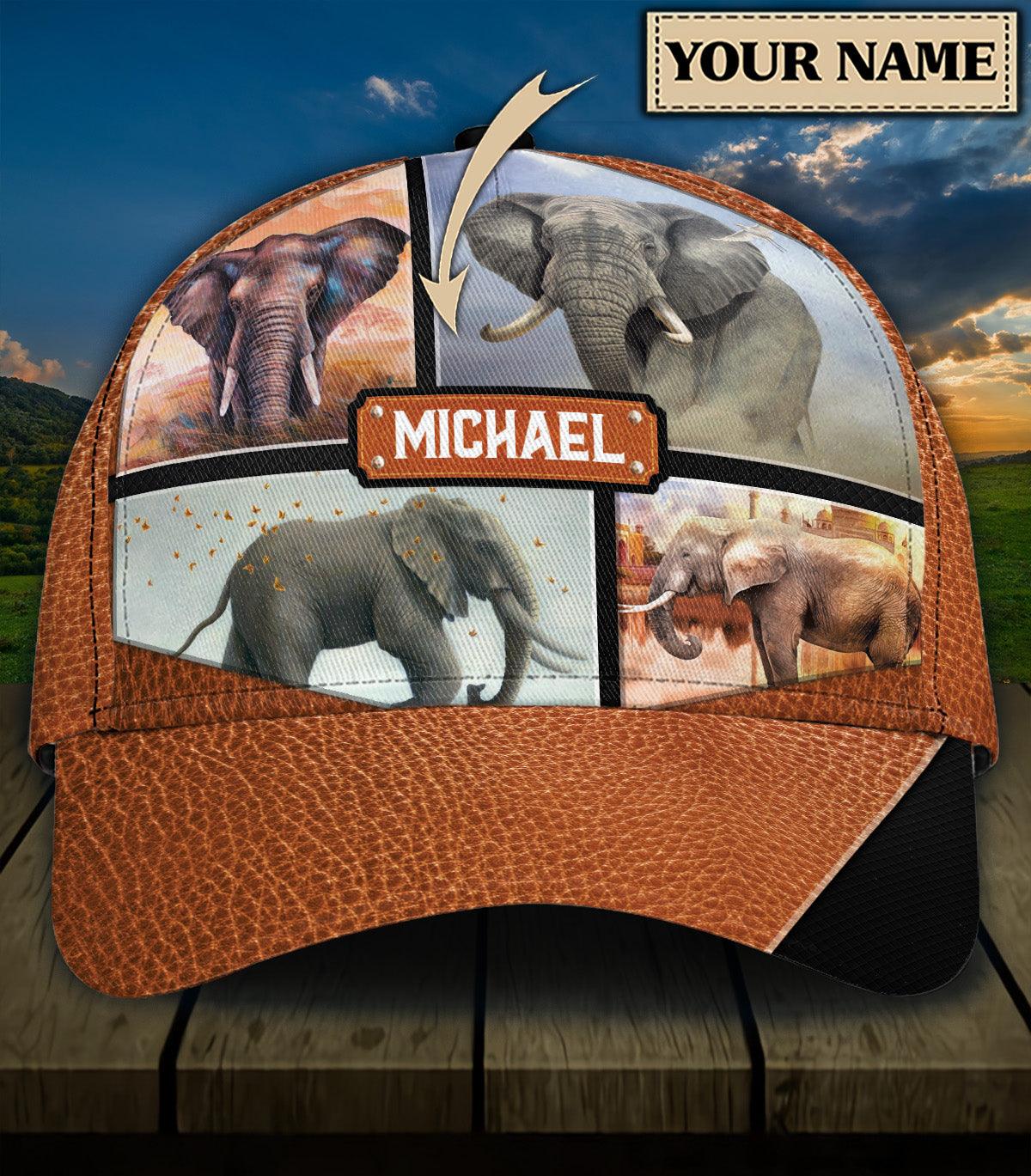 Personalized Elephant Classic Cap, Personalized Gift for Elephant Lovers Trucker Hats Custom Hats Gifts For Men & Women