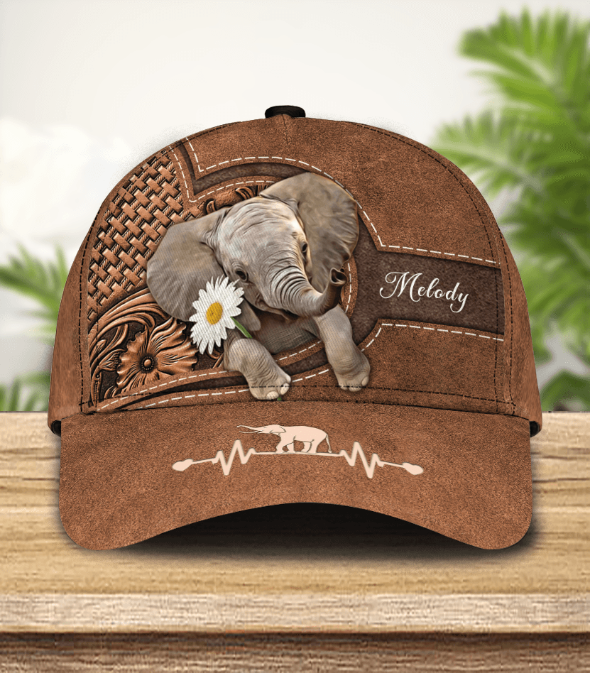 Personalized Elephant Classic Cap, Personalized Gift for Elephant Lovers Trucker Hats Custom Hats Gifts For Men & Women