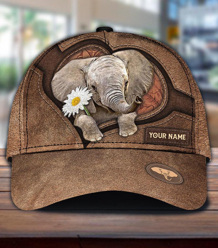 Personalized Elephant Classic Cap, Personalized Gift for Elephant Lovers Trucker Hats Custom Hats Gifts For Men & Women