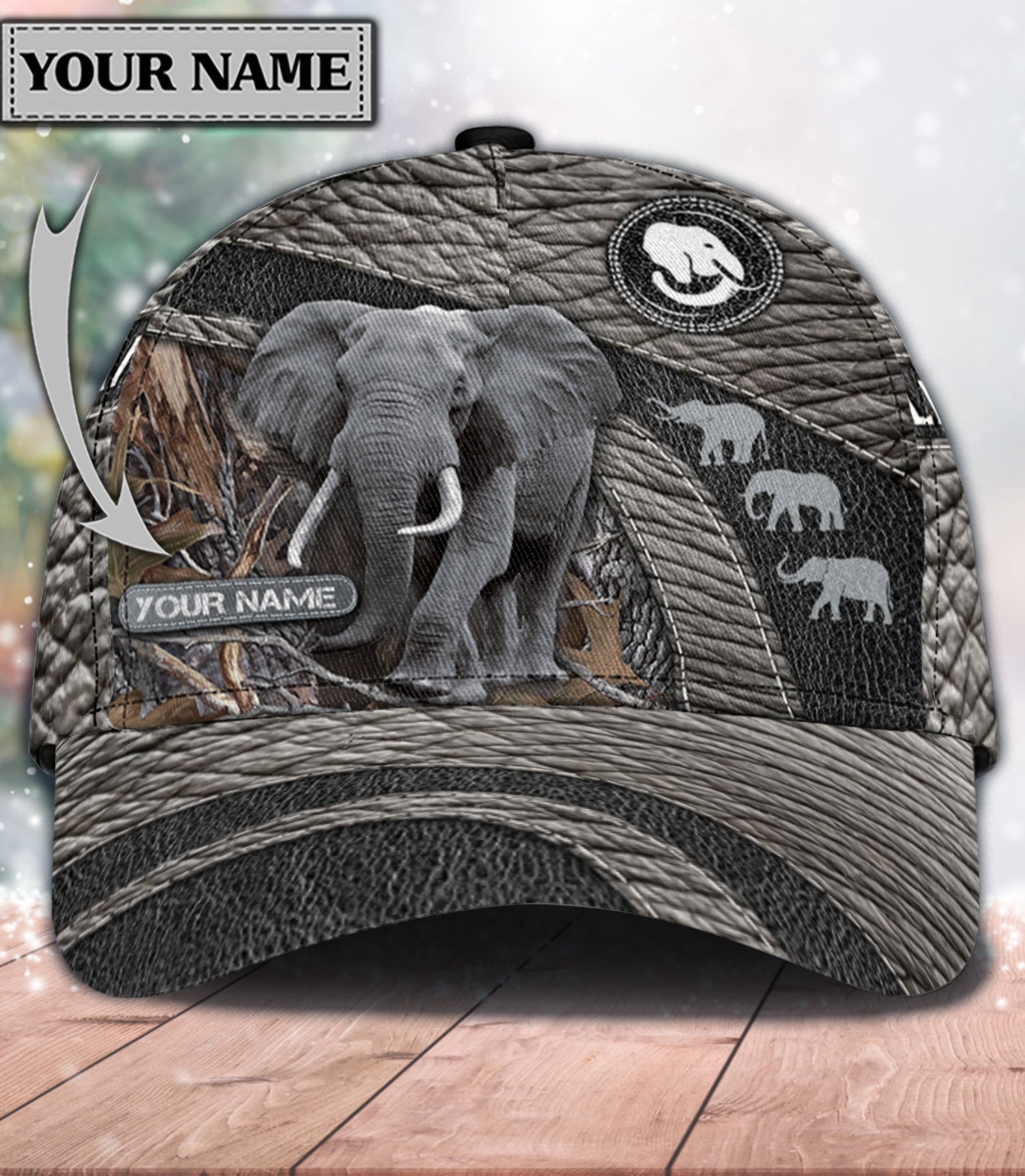 Personalized Elephant Classic Cap, Personalized Gift for Elephant Lovers Trucker Hats Custom Hats Gifts For Men & Women