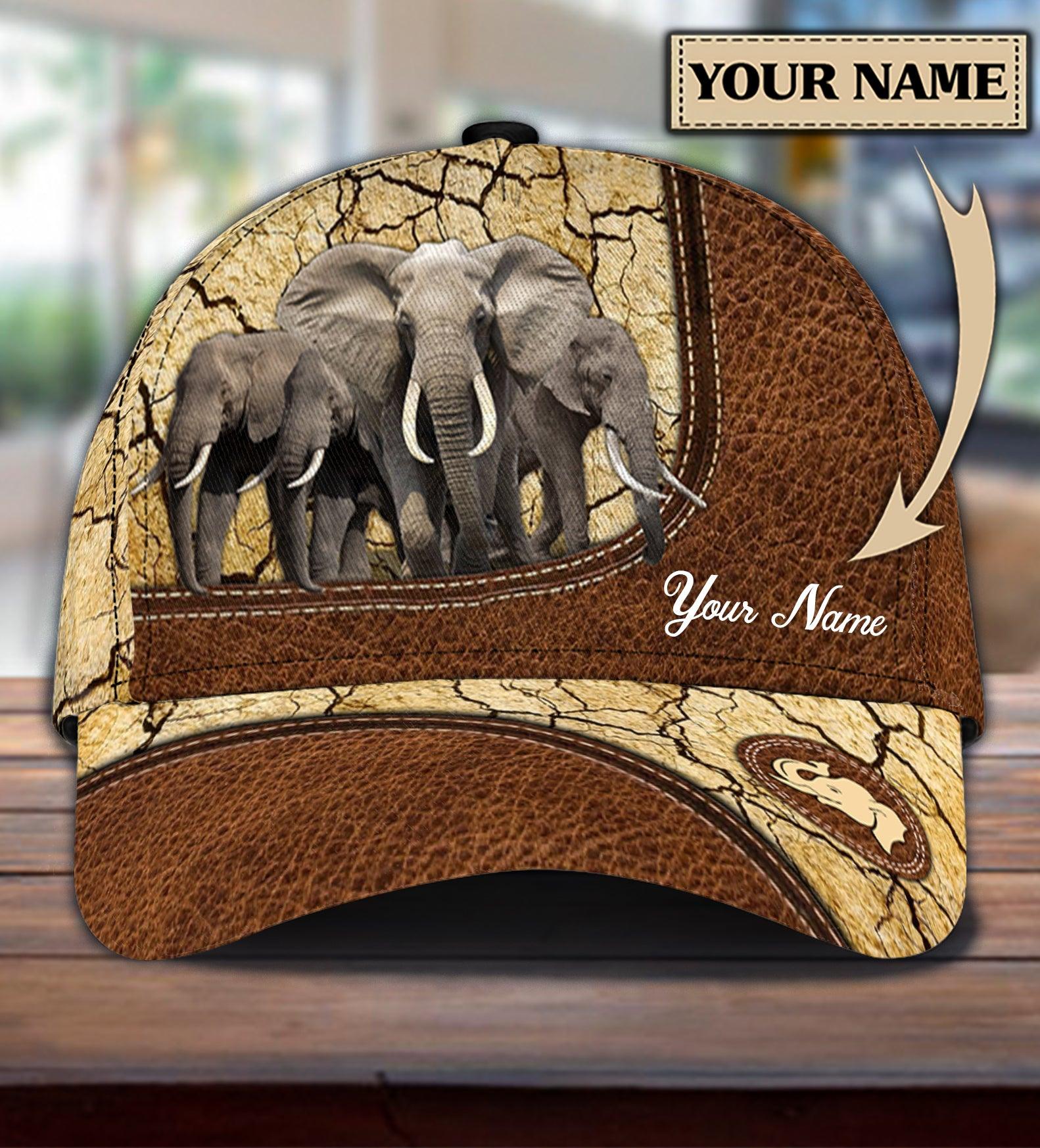 Personalized Elephant Classic Cap, Personalized Gift for Elephant Lovers Trucker Hats Custom Hats Gifts For Men & Women