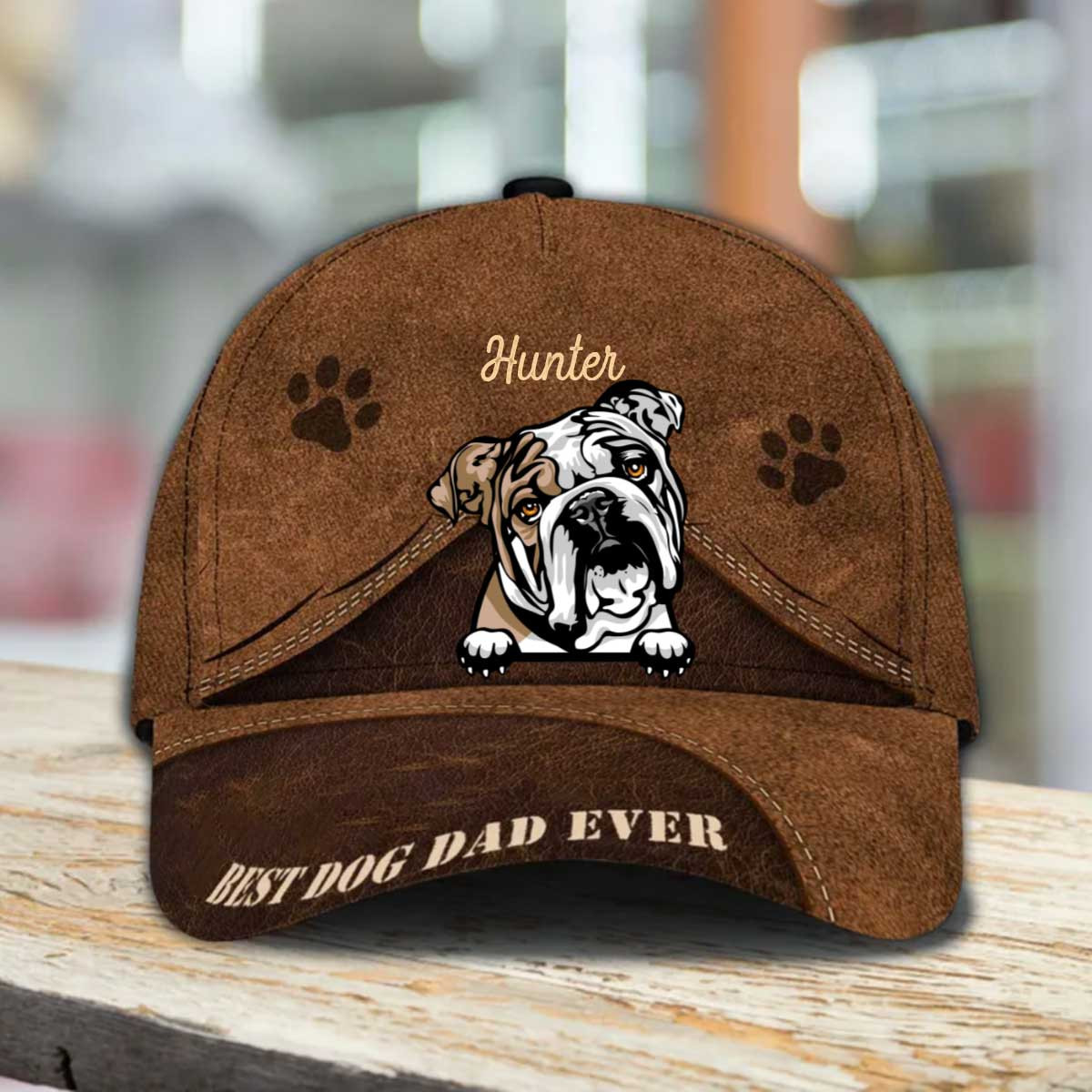 Personalized English Bulldog Hat, Custom Photo English Bulldog Cap 3D for Mom & Dad Trucker Hats Custom Hats Gifts For Men & Women