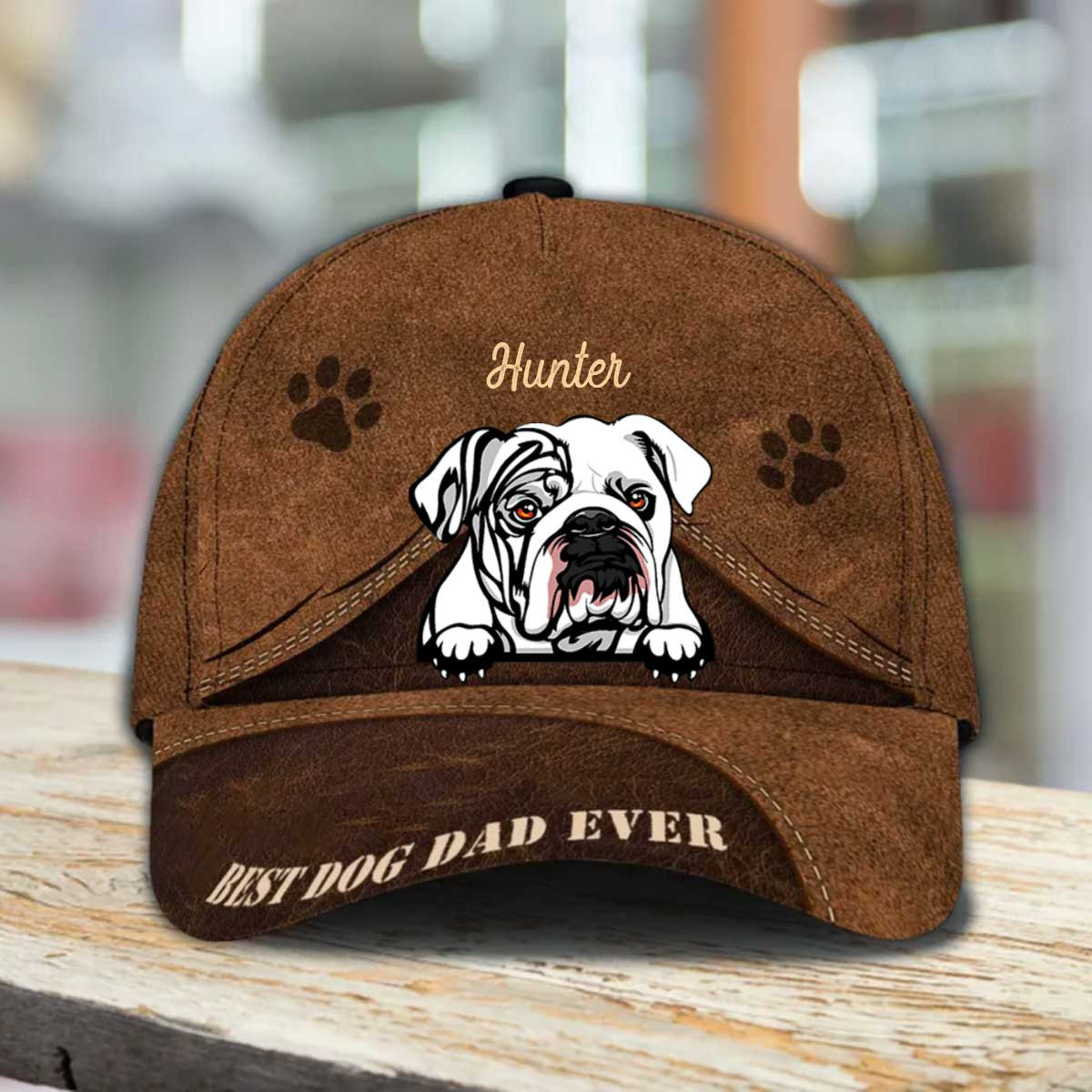 Personalized English Bulldog Hat, Custom Photo English Bulldog Cap 3D for Mom & Dad Trucker Hats Custom Hats Gifts For Men & Women