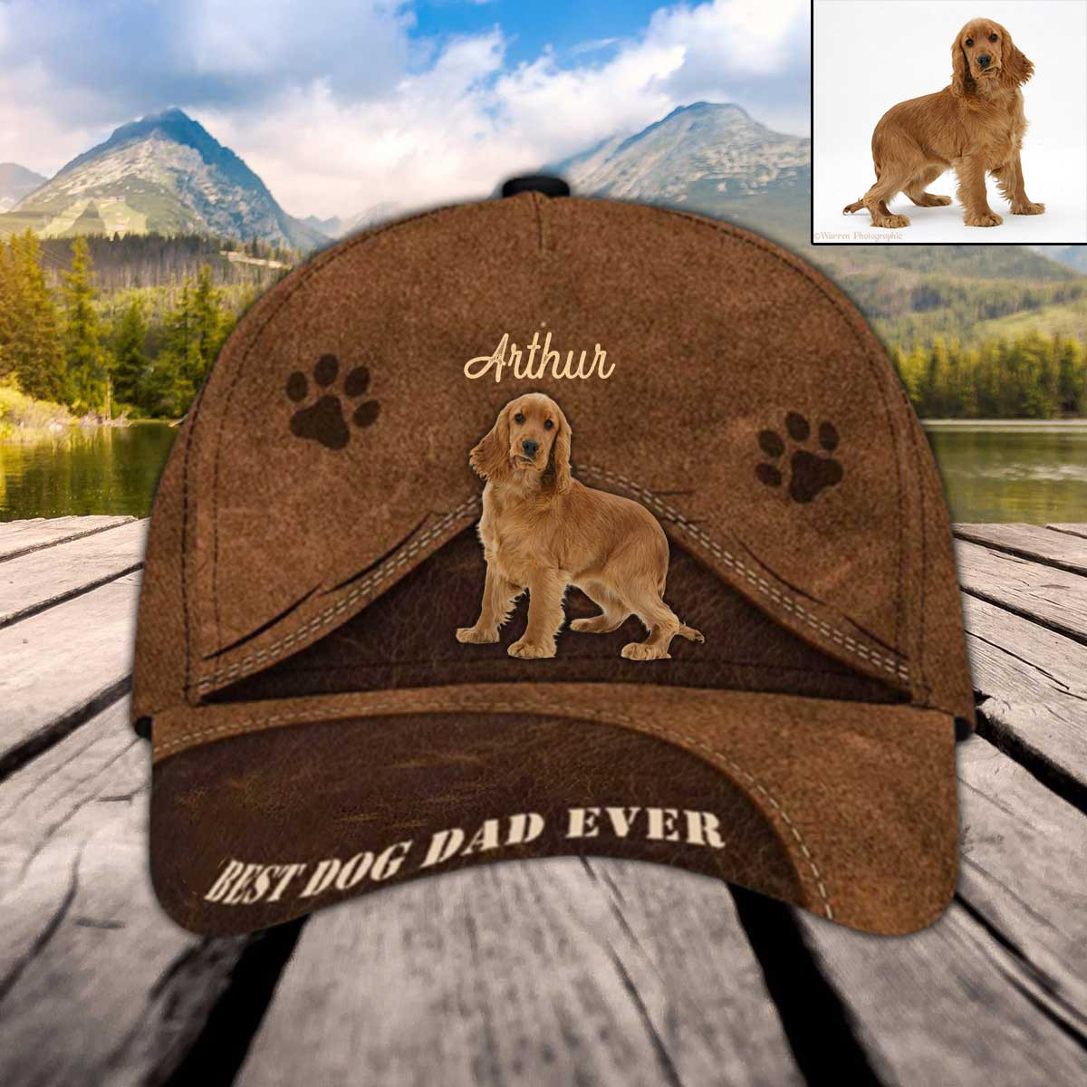 Personalized English Cocker Spaniel Hat, Custom Photo English Cocker Spaniel 3D Cap Trucker Hats Custom Hats Gifts For Men & Women