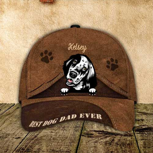 Personalized English Setter Hat, Custom Name English Setter 3D Cap Trucker Hats Custom Hats Gifts For Men & Women