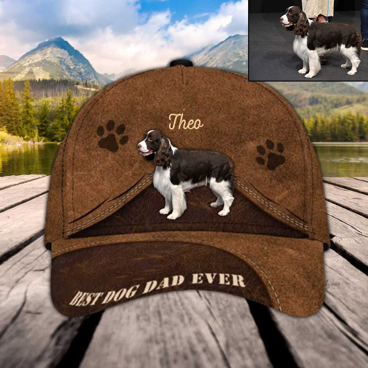 Personalized English Springer Spaniel Hat, Custom Photo English Springer Spaniel 3D Cap Trucker Hats Custom Hats Gifts For Men & Women