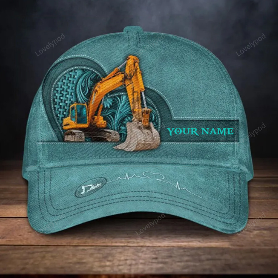 Personalized Excavator Classic Cap Trucker Hats Custom Hats Gifts For Men & Women