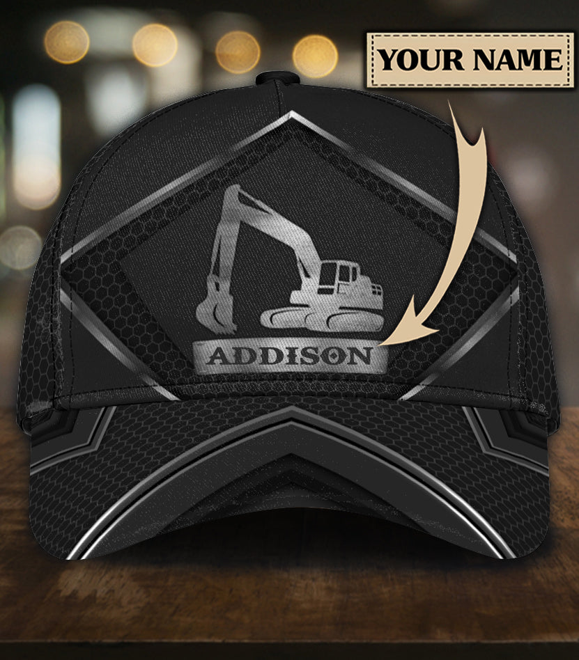 Personalized Excavator Classic Cap Trucker Hats Custom Hats Gifts For Men & Women