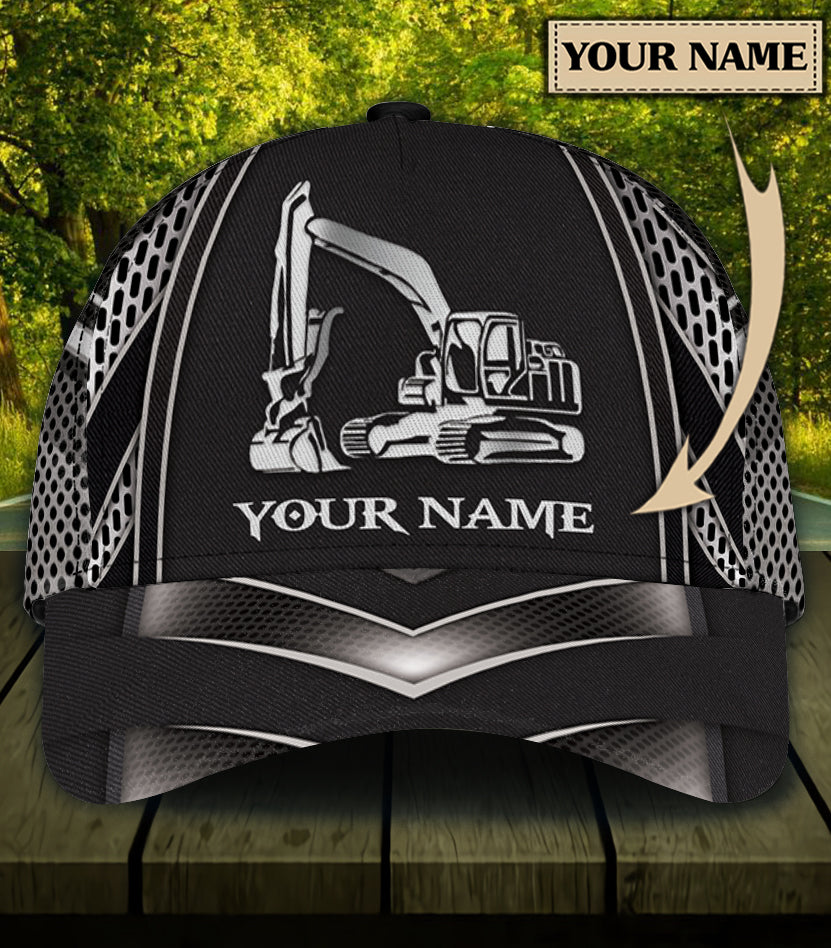 Personalized Excavator Classic Cap Trucker Hats Custom Hats Gifts For Men & Women