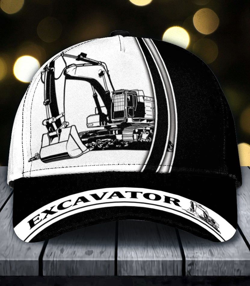 Personalized Excavator Classic Cap Trucker Hats Custom Hats Gifts For Men & Women