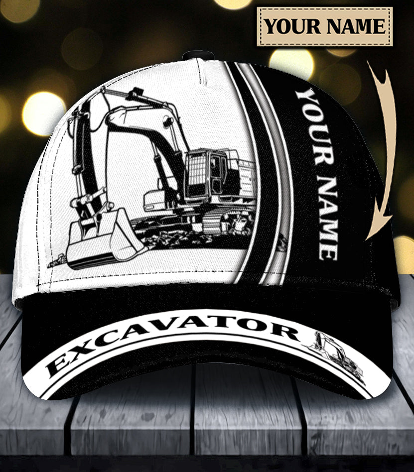 Personalized Excavator Classic Cap Trucker Hats Custom Hats Gifts For Men & Women