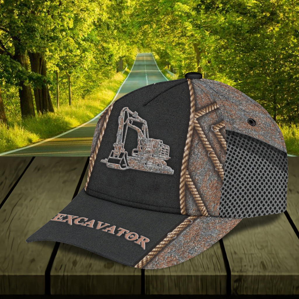 Personalized Excavator Classic Cap Trucker Hats Custom Hats Gifts For Men & Women