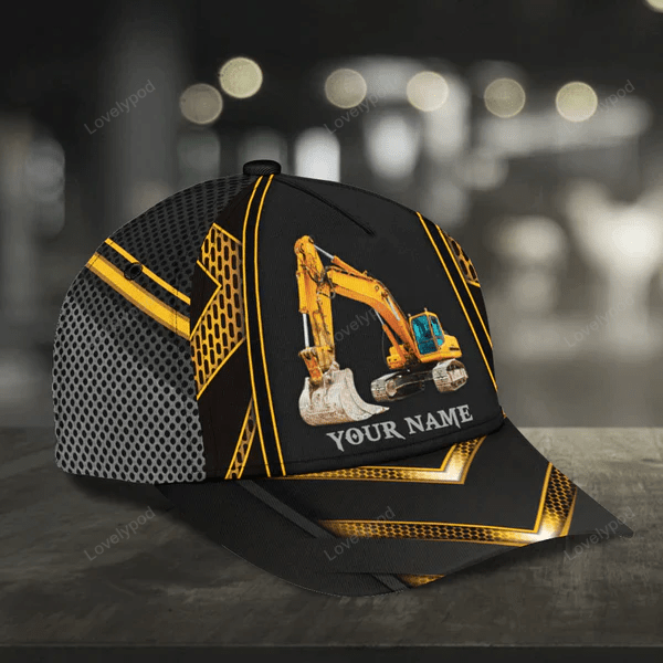 Personalized Excavator Classic Cap, Excavator hat for men and women Trucker Hats Custom Hats Gifts For Men & Women