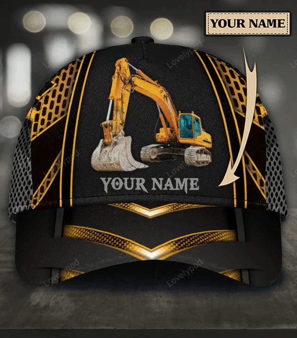 Personalized Excavator Classic Cap, Excavator hat for men and women Trucker Hats Custom Hats Gifts For Men & Women