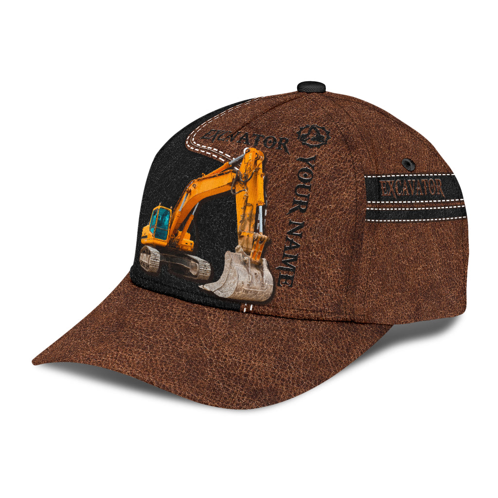 Personalized Excavator Heavy Equipment Baseball Cap Hat, Gift For Excavator Man Trucker Hats Custom Hats Gifts For Men & Women