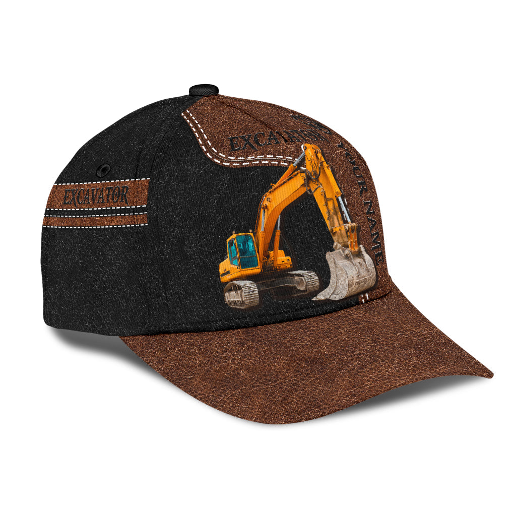 Personalized Excavator Heavy Equipment Baseball Cap Hat, Gift For Excavator Man Trucker Hats Custom Hats Gifts For Men & Women