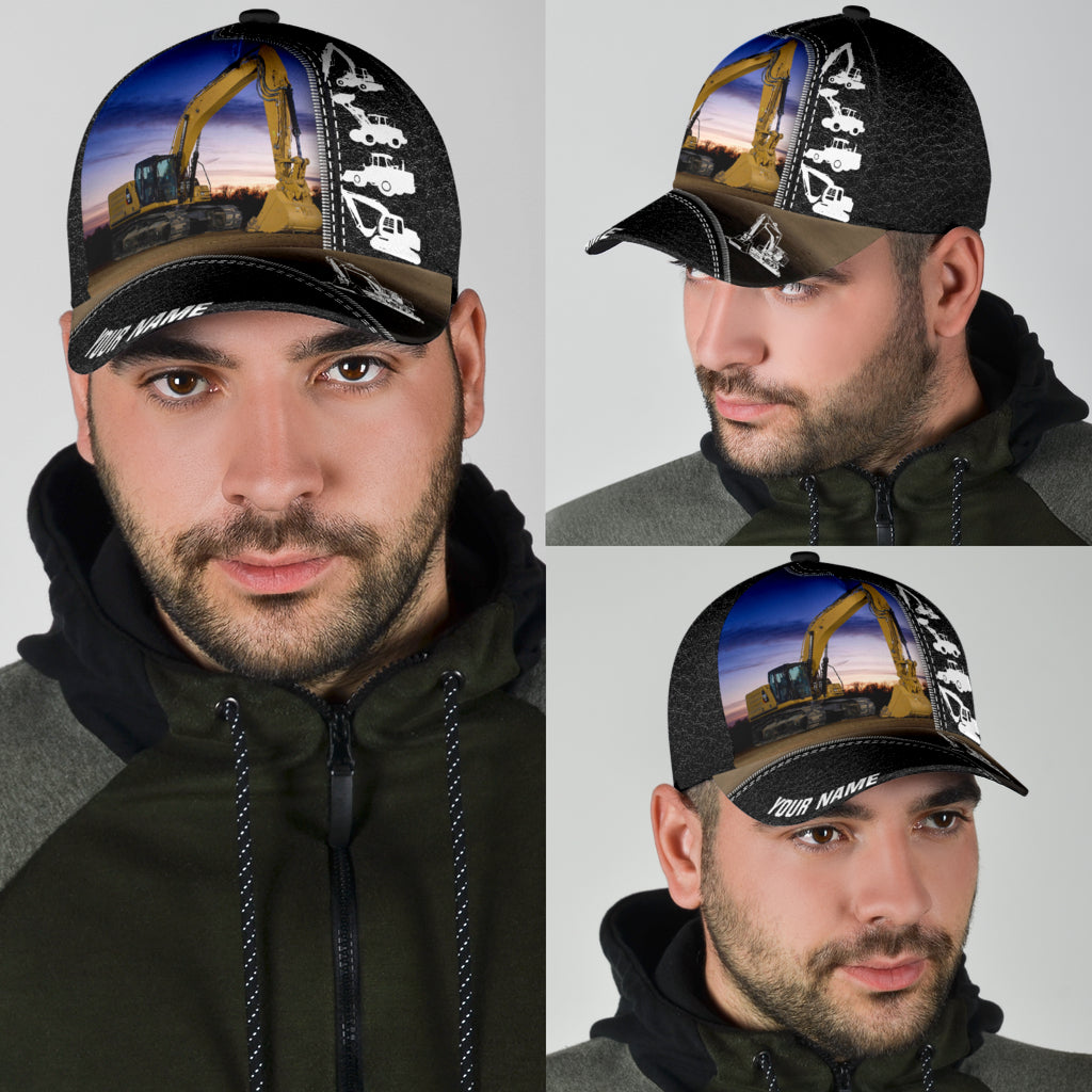 Personalized Excavator Heavy Equipment Cap, Gift For Excavator Man, Excavator Cap Hat Trucker Hats Custom Hats Gifts For Men & Women