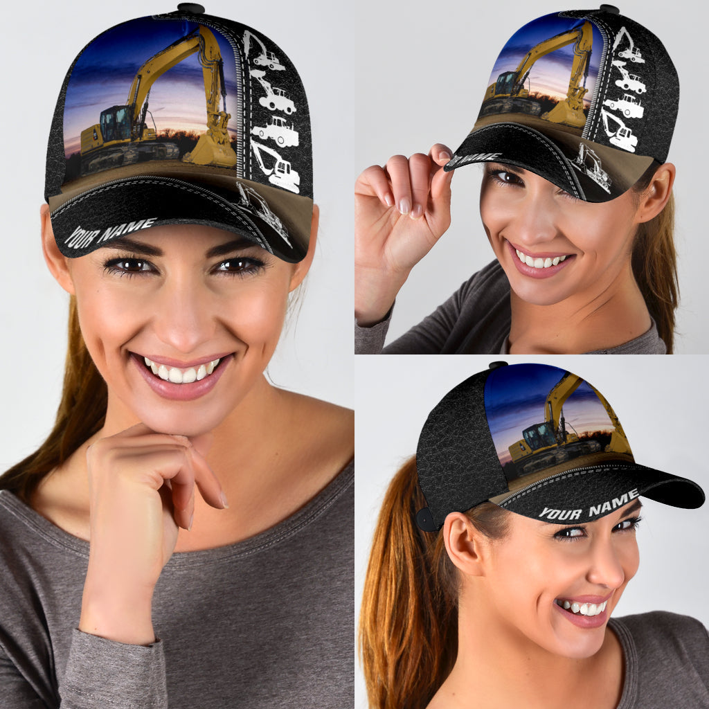 Personalized Excavator Heavy Equipment Cap, Gift For Excavator Man, Excavator Cap Hat Trucker Hats Custom Hats Gifts For Men & Women