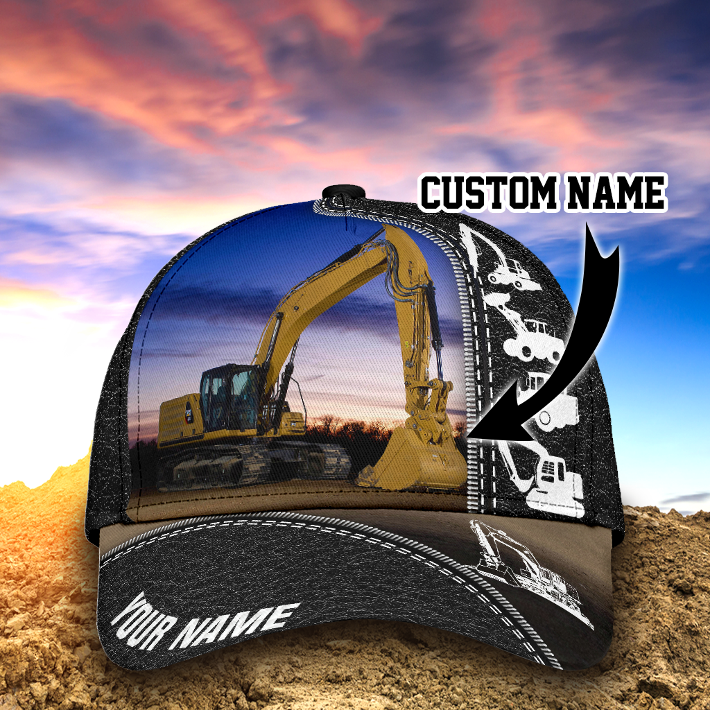 Personalized Excavator Heavy Equipment Cap, Gift For Excavator Man, Excavator Cap Hat Trucker Hats Custom Hats Gifts For Men & Women