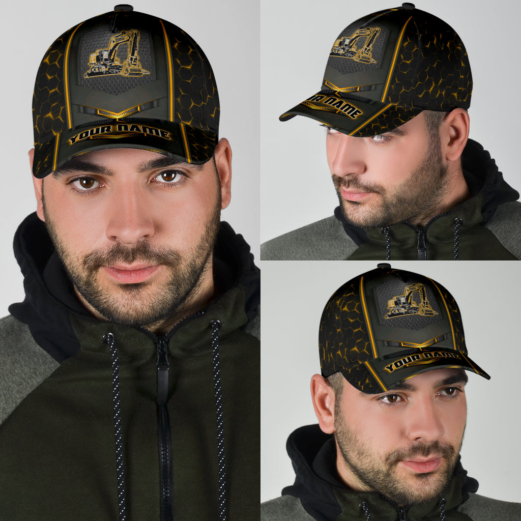 Personalized Excavator Heavy Equipment Cap Hat For Man And Women, Gift To Excavator Man Trucker Hats Custom Hats Gifts For Men & Women