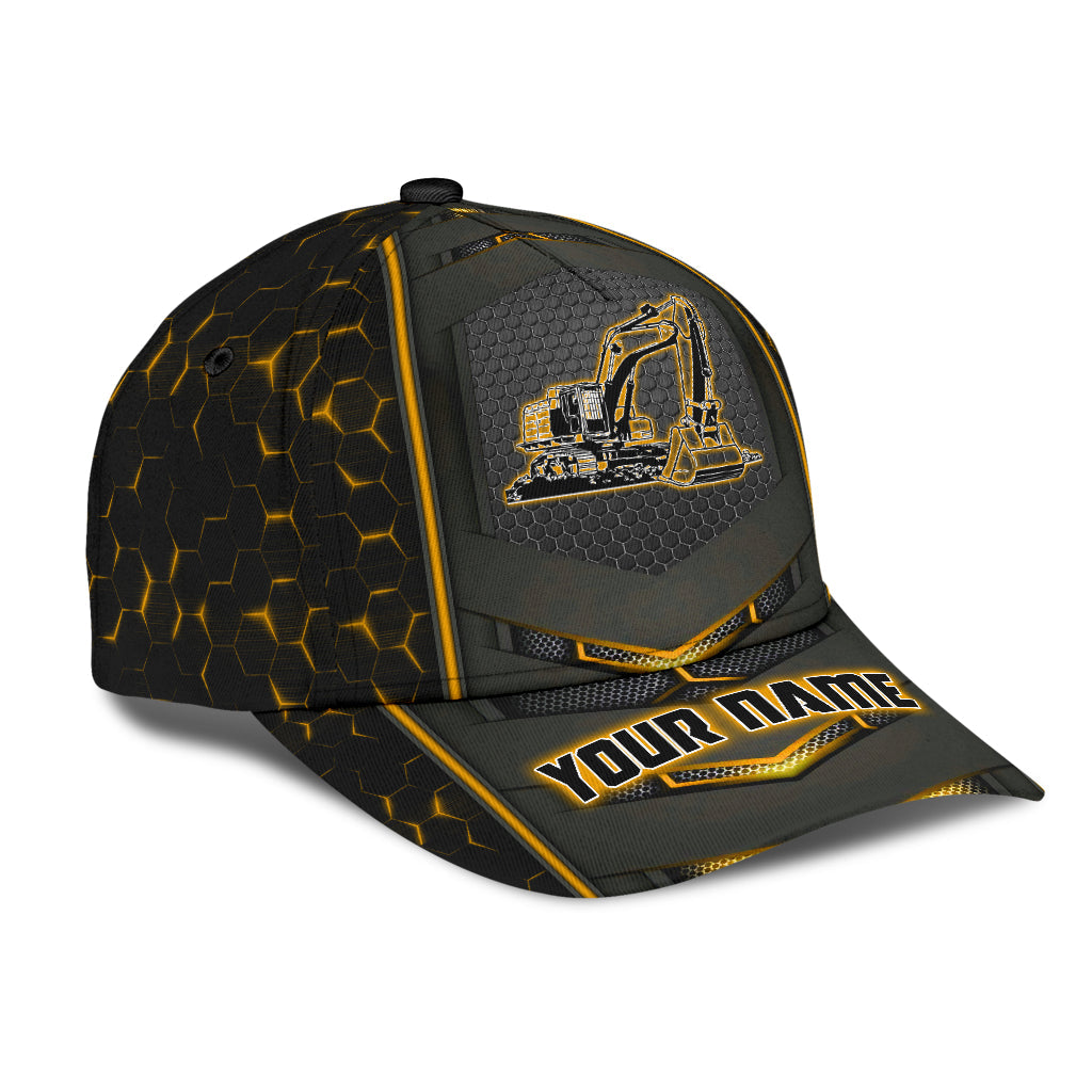 Personalized Excavator Heavy Equipment Cap Hat For Man And Women, Gift To Excavator Man Trucker Hats Custom Hats Gifts For Men & Women