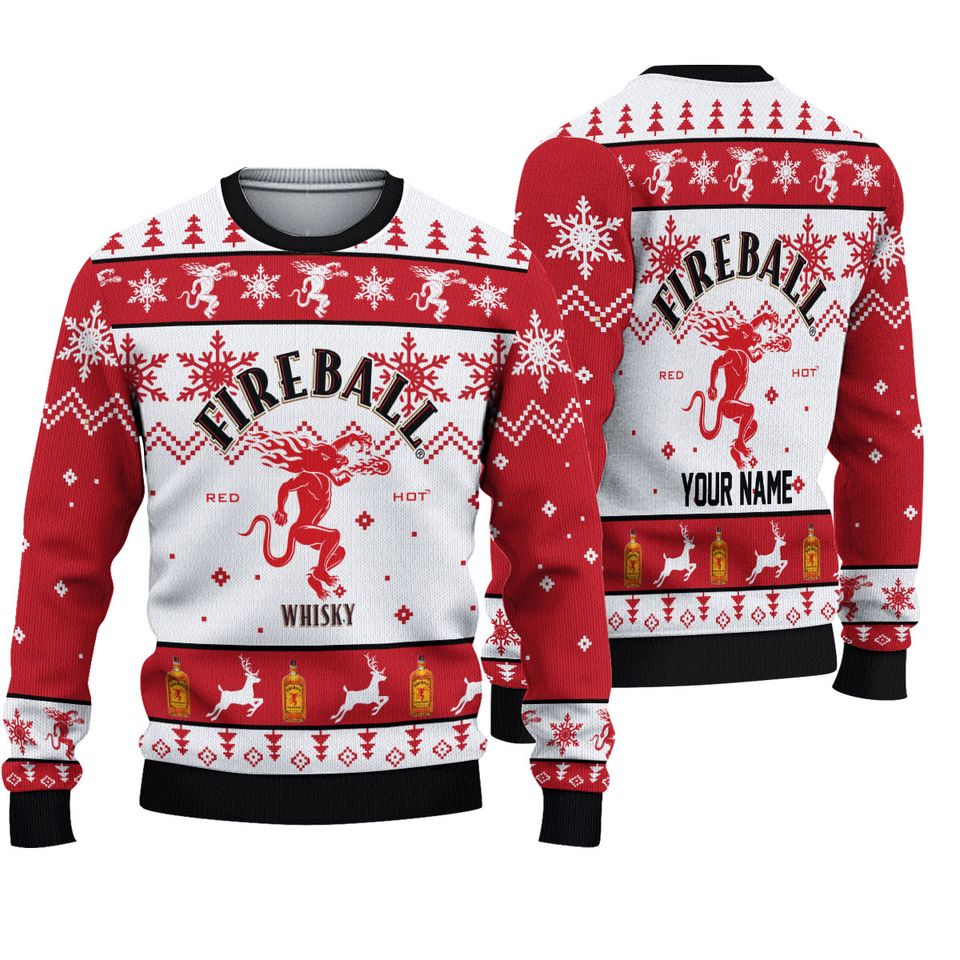 Personalized F I R E B A L L Christmas Sweater