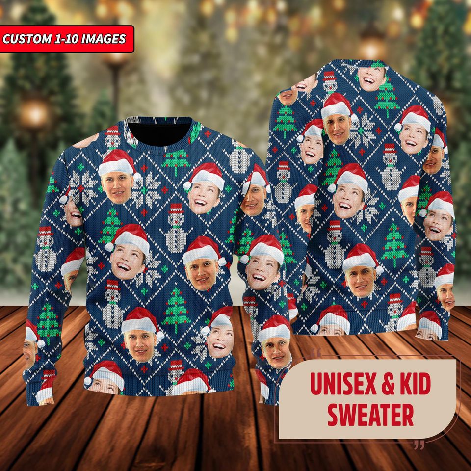 Personalized Face Ugly Christmas Sweater, Christmas Gift