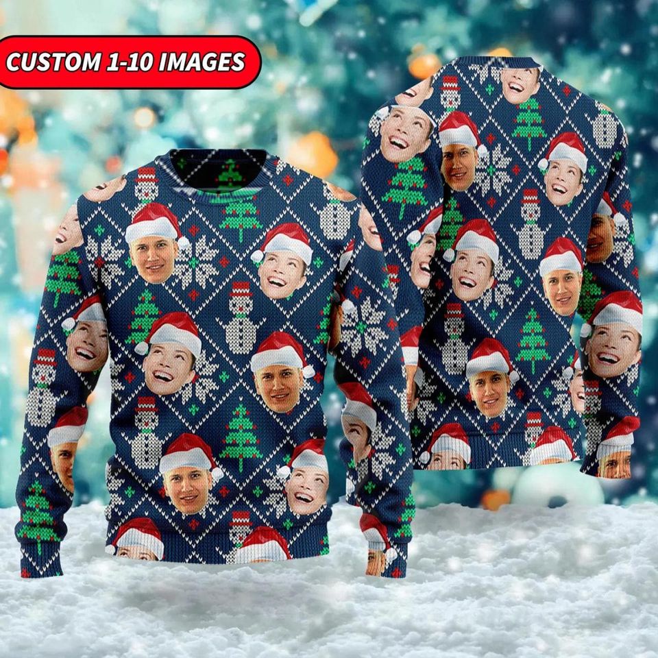 Personalized Face Ugly Christmas Sweater, Christmas Gift