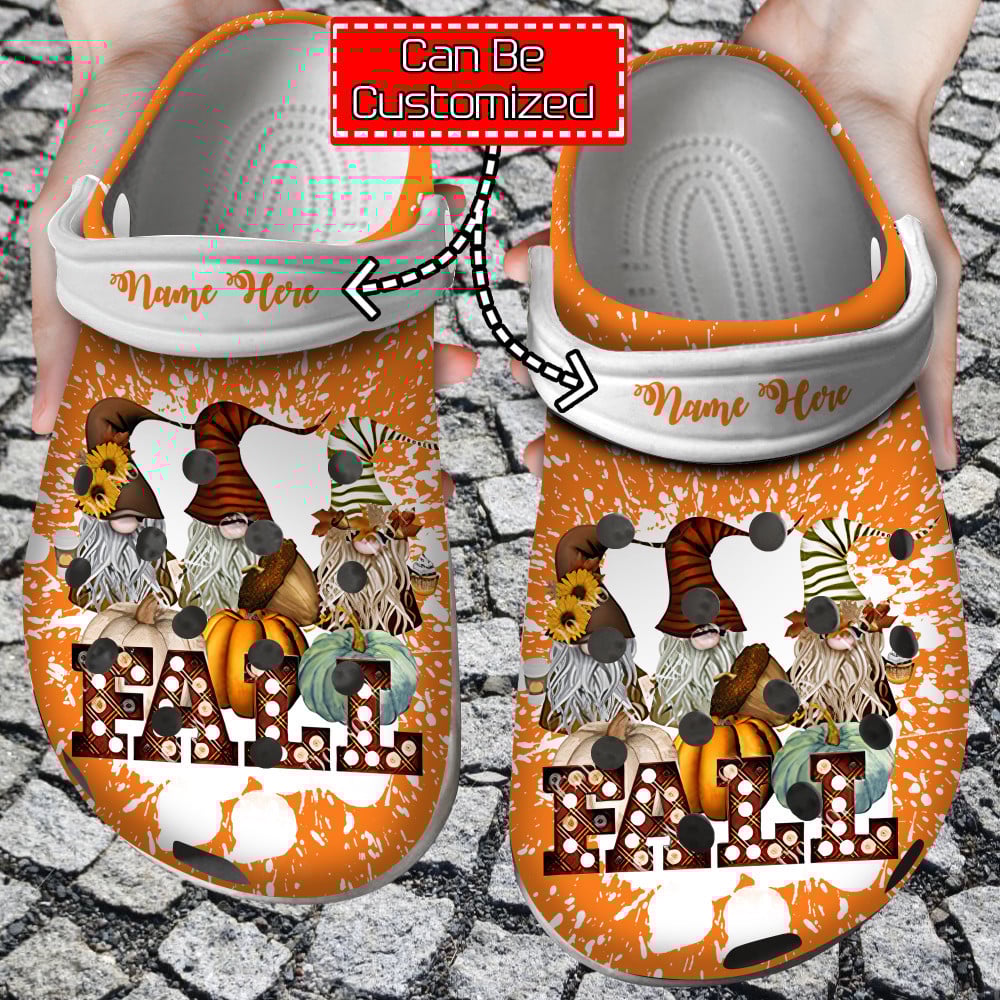 Personalized Fall - Fall Gnomes Pumpkin Clog Shoes For Men And Women