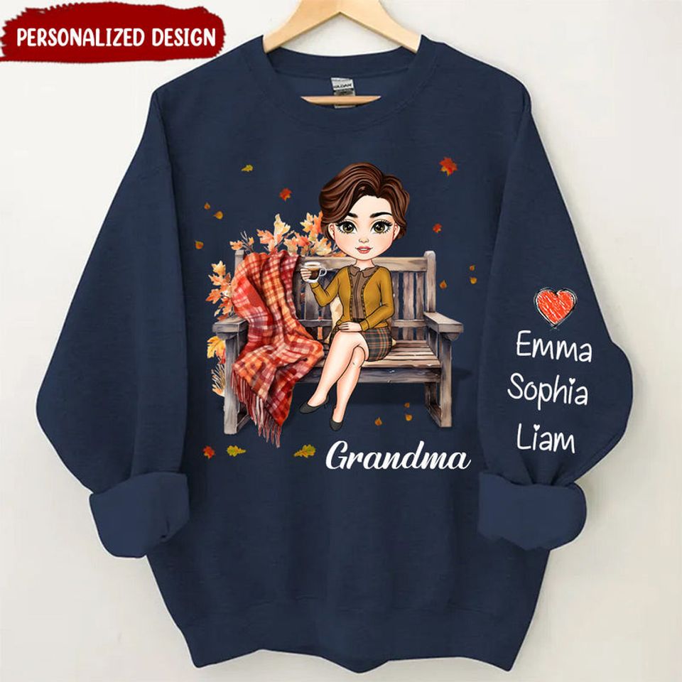 Personalized Fall Season Pretty Grandma Mom 3D Sweatshirt