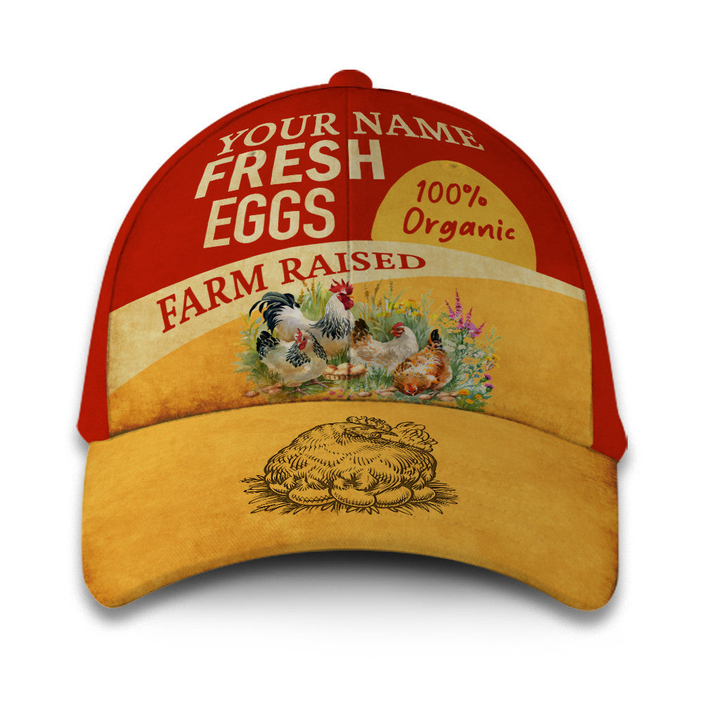 Personalized Farm Fresh Eggs Classic Cap Trucker Hats Custom Hats Gifts For Men & Women