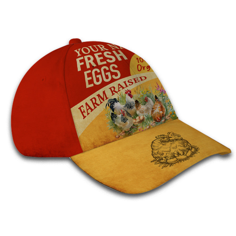 Personalized Farm Fresh Eggs Classic Cap Trucker Hats Custom Hats Gifts For Men & Women