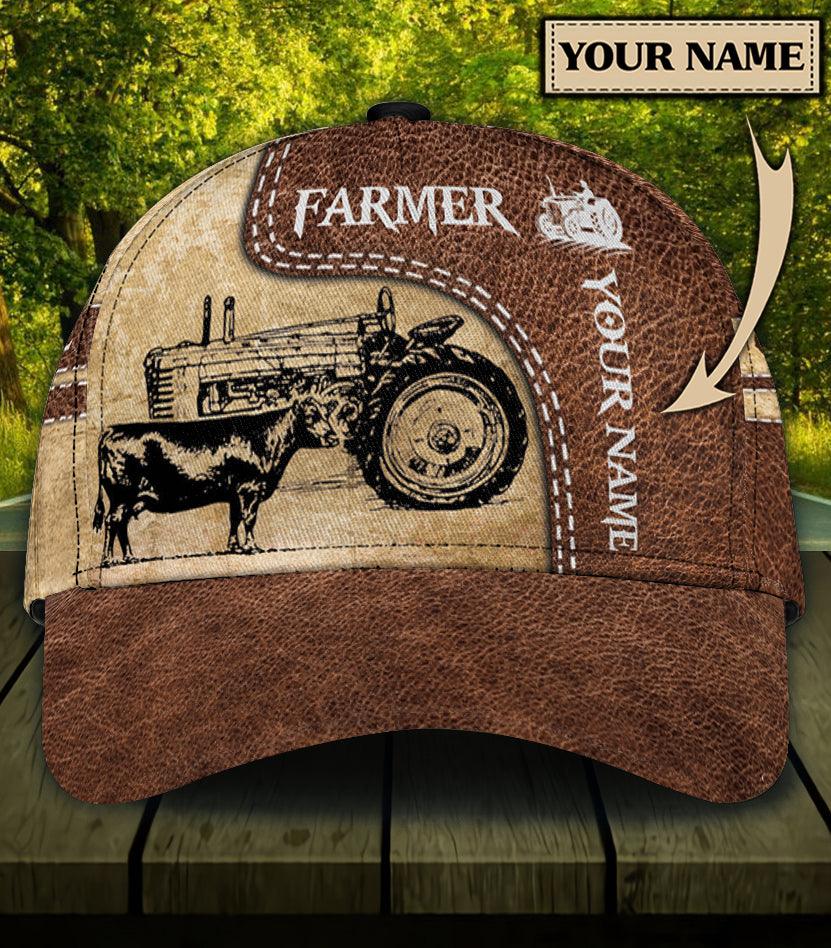 Personalized Farmer Classic Cap, Personalized Gift for Farmers, Cow Lovers, Chicken Lovers Trucker Hats Custom Hats Gifts For Men & Women